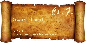 Csanki Fanni névjegykártya